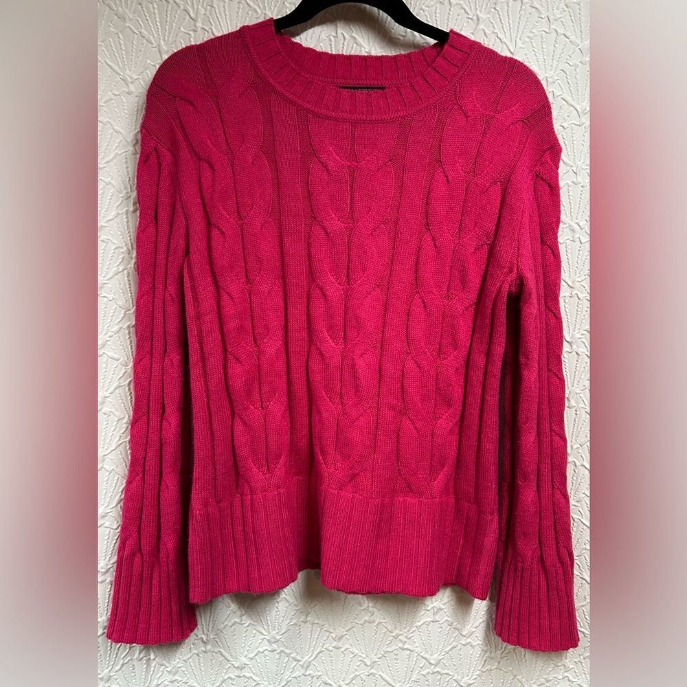 Banana Republic Factory Small Fuchsia Cable Knit Sweater